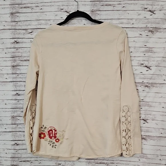 Disney's Thumper  Cream Floral Embroidered Long Sleeve Top - Picture 2 of 11